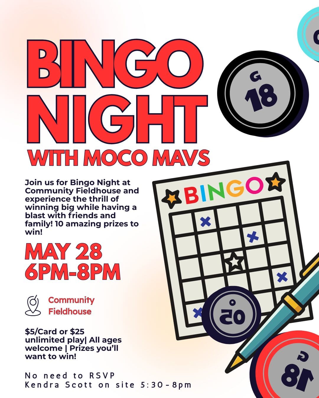 Cream and Orange Modern Bingo Night Instagram Post-2